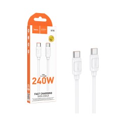 Cabo Hoco X115 Surpass Tipo-C para Tipo-C 240W 5,0A 1m Branco